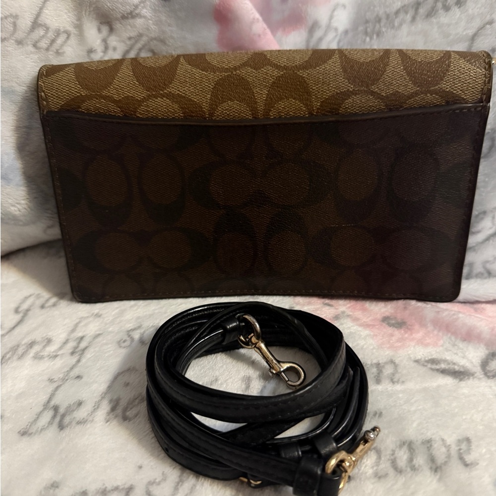 Coach Anna Foldover Clutch Crossbody Bag preowned - Picture 2 of 16